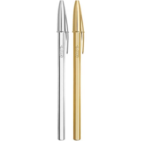 bic-espositore-banco-40-pezzi-cristal-fusto-oro-argento-inchiostro-blu-nero-9213381