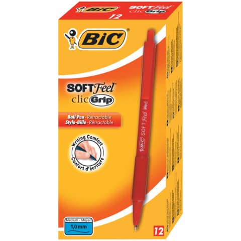 bic-penna-sfera-scatto-softfeel-clic-grip-m-1-mm-rosso-conf-12-pezzi-837399