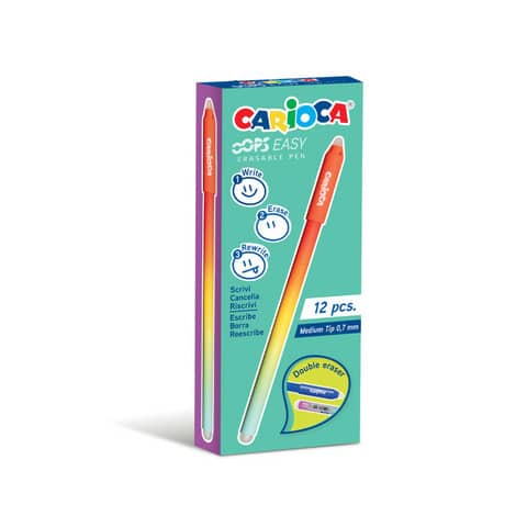 carioca-penna-cancellabile-oops-easy-punta-media-0-7-mm-conf-12-pz-rosso-43500-03