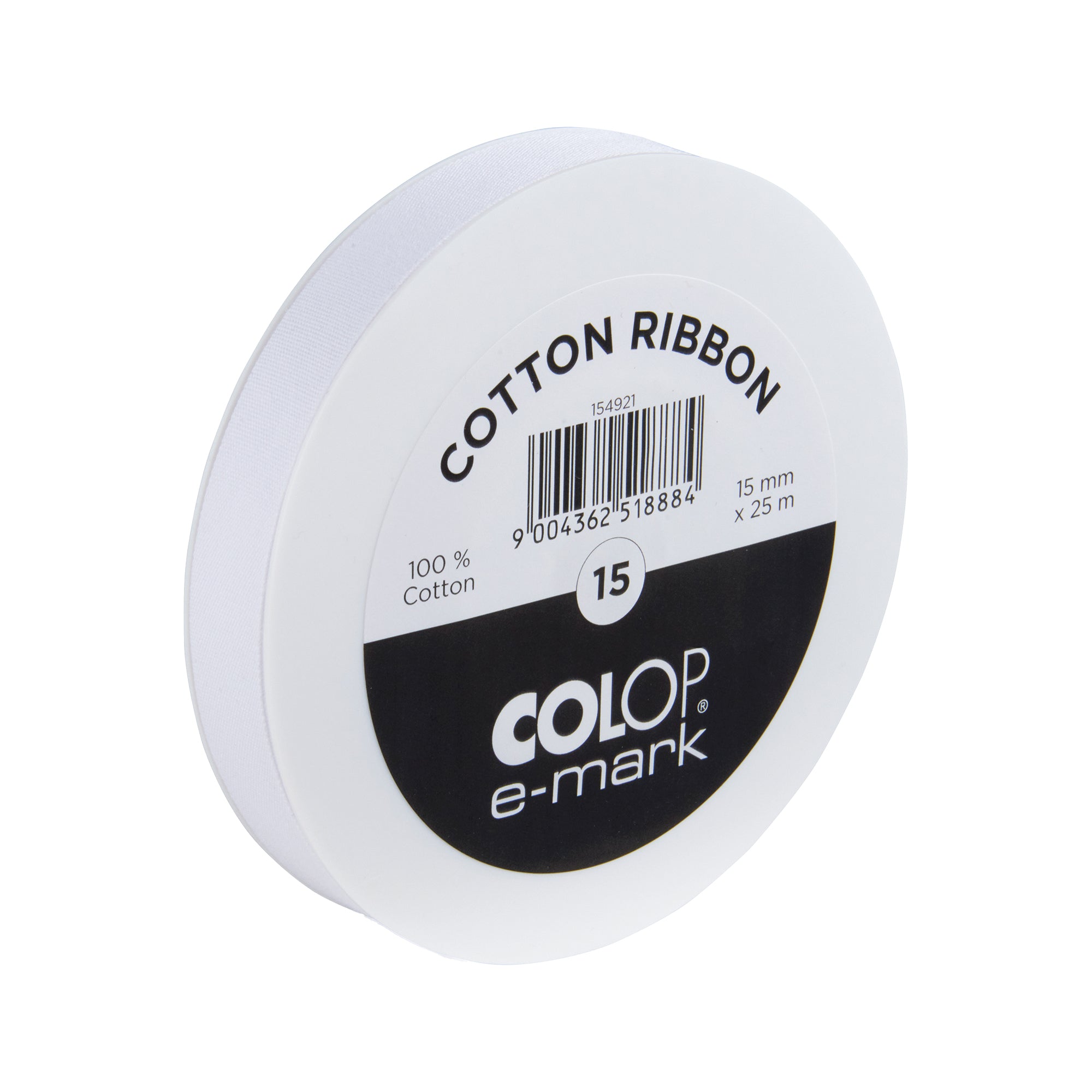 colop-nastro-cotone-e-mark-15mmx25m-bianco