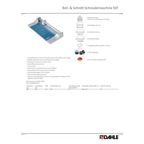 dahle-taglierina-rullo-hobby-pressino-automatico-max-8-fogli-luce-320-0-8-mm-blu-r000507