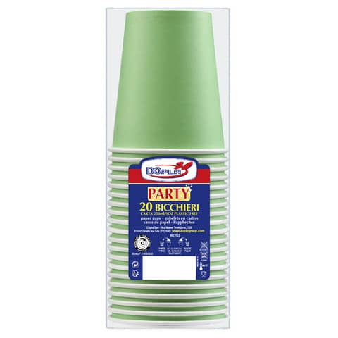 dopla-party-bicchieri-carta-wd-250ml-conf-20-pz-dopla-green-verde-42191