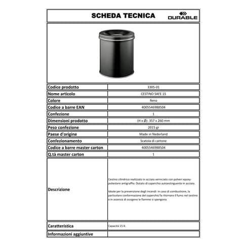 durable-cestino-gettacarte-safe-acciaio-15-litri-nero-330501