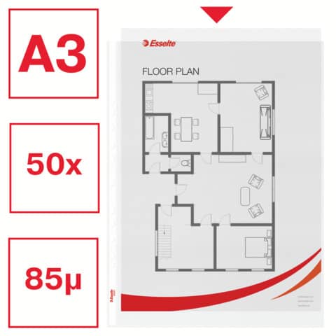 esselte-buste-perforazione-universale-deluxe-goffrate-antiriflesso-trasparente-30x42-cm-conf-50-pezzi-55231