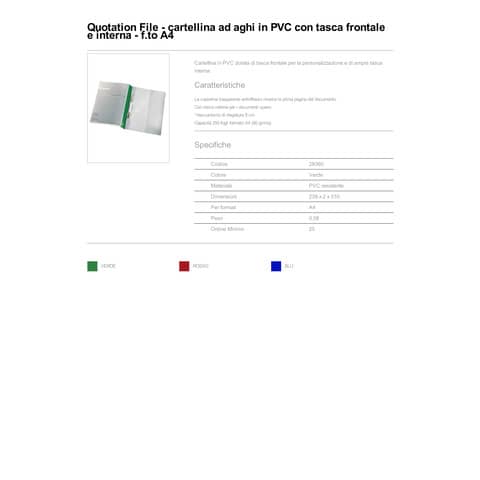 esselte-cartelline-aghi-clip-quotation-file-23-8x31-cm-pvc-semirigido-verde-conf-25-28360