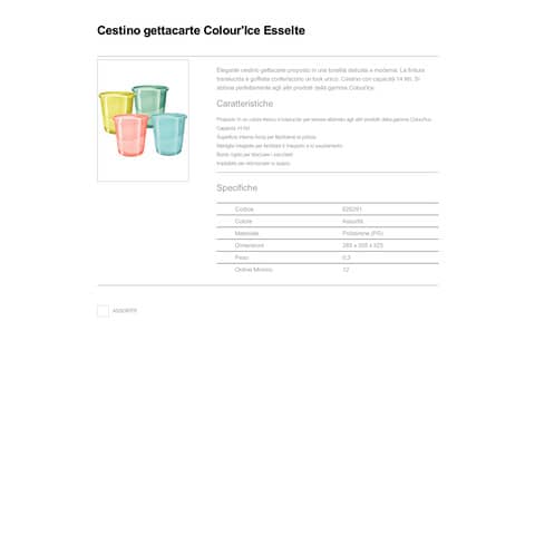 esselte-cestino-gettacarte-colourice-polistirene-assortiti-14-litri-626291