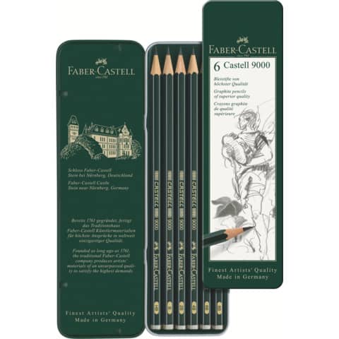 faber-castell-astuccio-metallo-6-matite-9000-gradazioni-assortite-119063