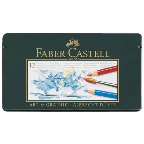 faber-castell-matite-acquerellabili-faber-castell-albrecht-drer-colori-assortiti-conf-12-pezzi-117512