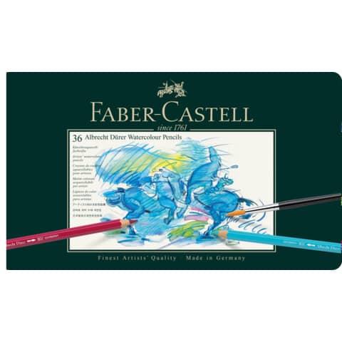 faber-castell-matite-acquerellabili-faber-castell-albrecht-drer-colori-assortiti-conf-36-pezzi-117536