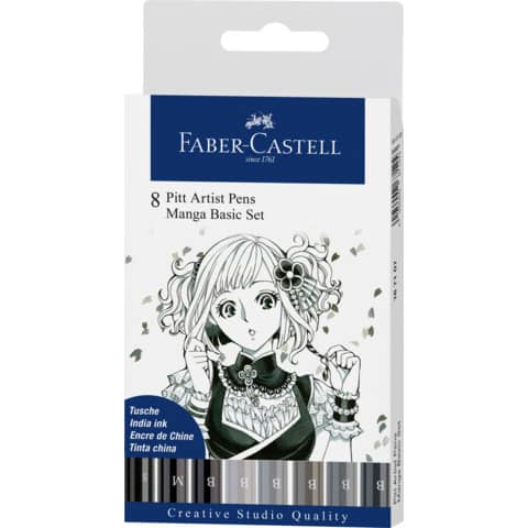 faber-castell-penna-inchiostro-pigmentato-faber-castell-pitt-artist-conf-8-pezzi-manga-set-grigio-167107