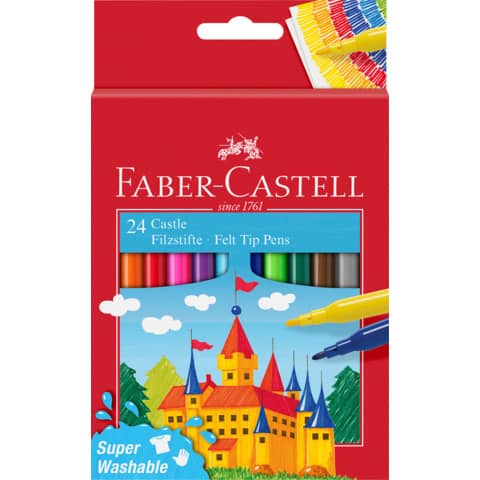 faber-castell-pennarelli-faber-castell-castello-superlavabili-punta-fine-3-mm-assortiti-astuccio-cartone-24-pezzi-554202