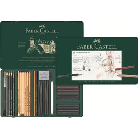 faber-castell-set-metallo-faber-castell-monochrome-belle-arti-large-conf-33-elementi-112977