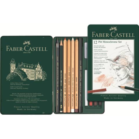 faber-castell-set-metallo-faber-castell-monochrome-belle-arti-small-conf-12-elementi-112975