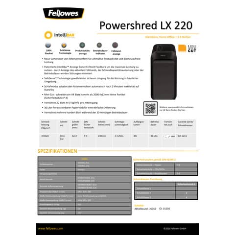 fellowes-distruggidocumenti-uso-frequente-p-4-powershred-lx220-30-l-taglio-mini-frammento-4x12-mm-nero-5502601