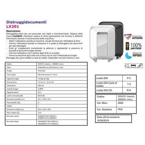 fellowes-distruggidocumenti-uso-personale-lx201-p-5-22-l-taglio-microframmento-nero-5050001