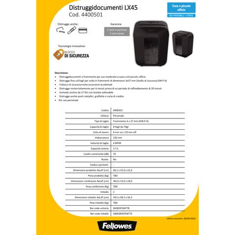 fellowes-distruggidocumenti-uso-personale-lx45-p-4-17-l-taglio-frammenti-4x37-mm-powershrednero-4400501