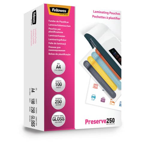 fellowes-scatola-100-pouches-preserve250-250mic-a4