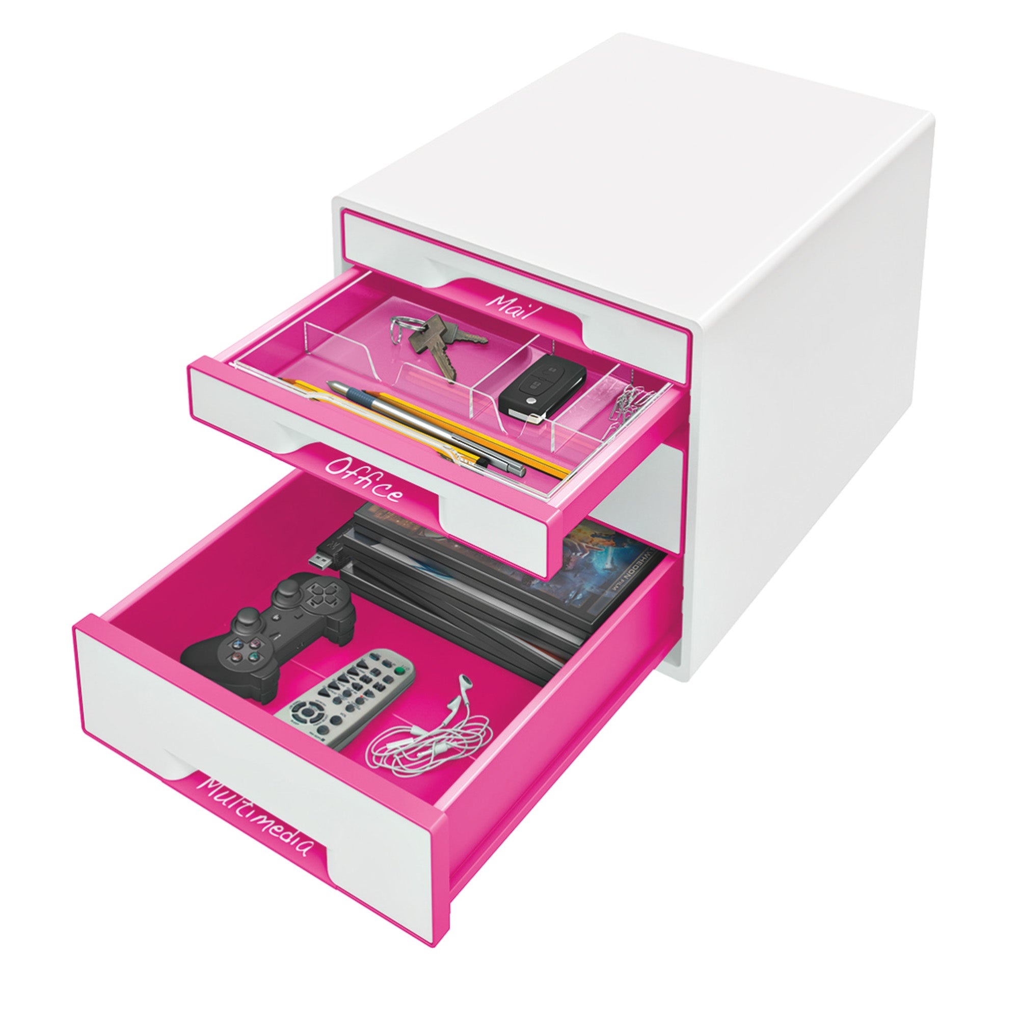 leitz-cassettiera-4-cassetti-bianco-fuxia-cube