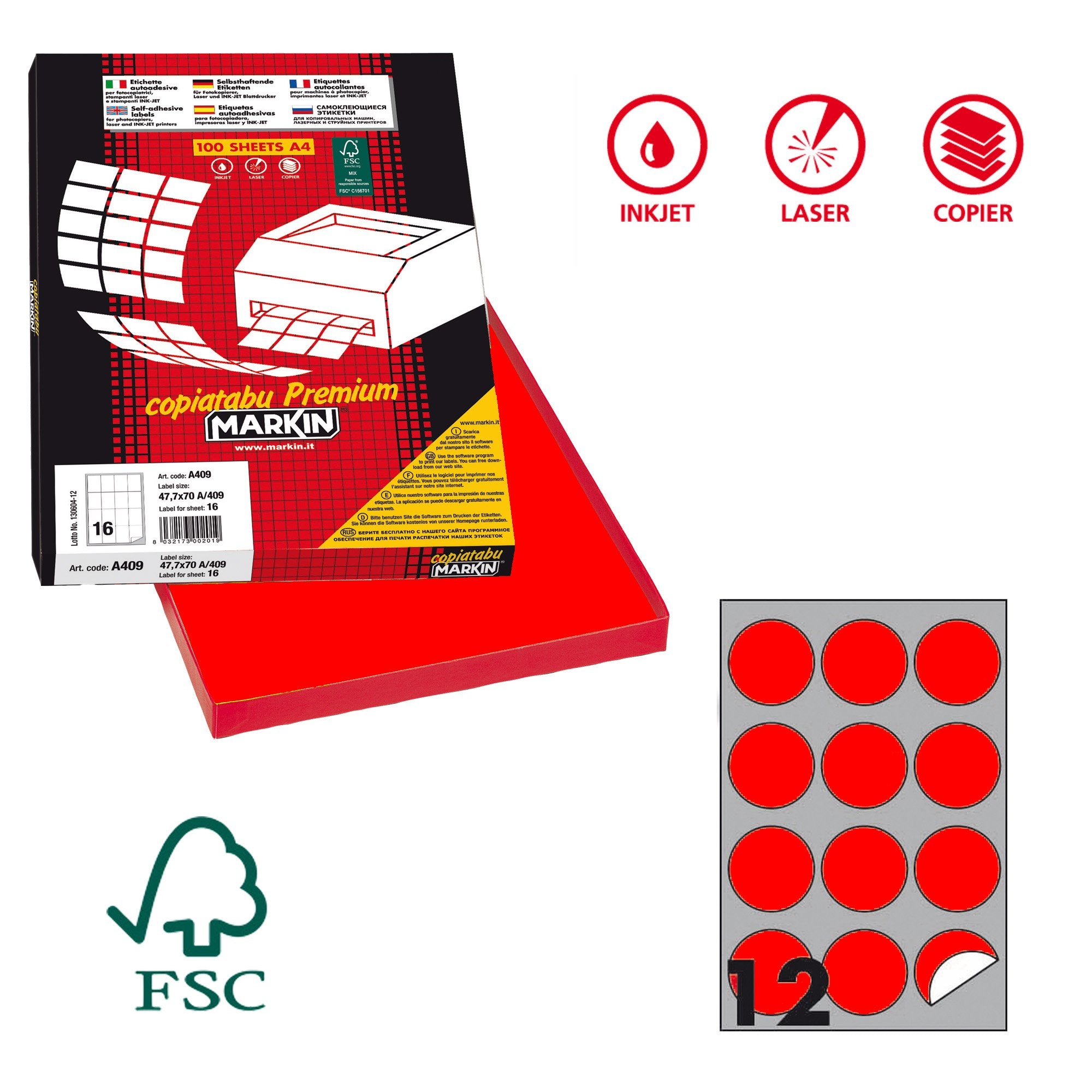 markin-etichetta-adesiva-r-310-rosso-fluo-100fg-a4-tonda-d60mm-12et-fg