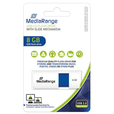 media-range-chiavetta-usb-2-0-8-gb-blu-mr971