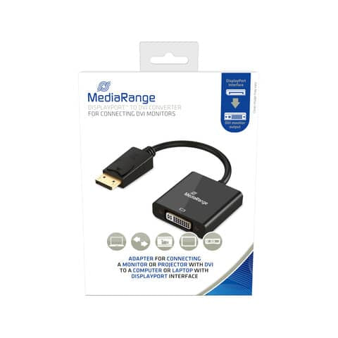 media-range-convertitore-displayport-dvi-presa-dvi-i-245-pin-spina-dp-15-cm-nero-mrcs174