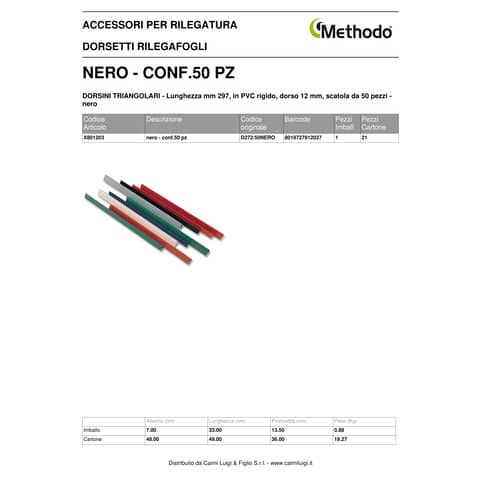 methodo-dorsini-triangolari-297-mm-dorso-12-mm-nero-scatola-50-pezzi-x801203