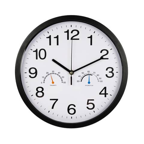 methodo-orologio-parete-termometro-thermo-diametro-diametro-30-3-cm-nero-v150811