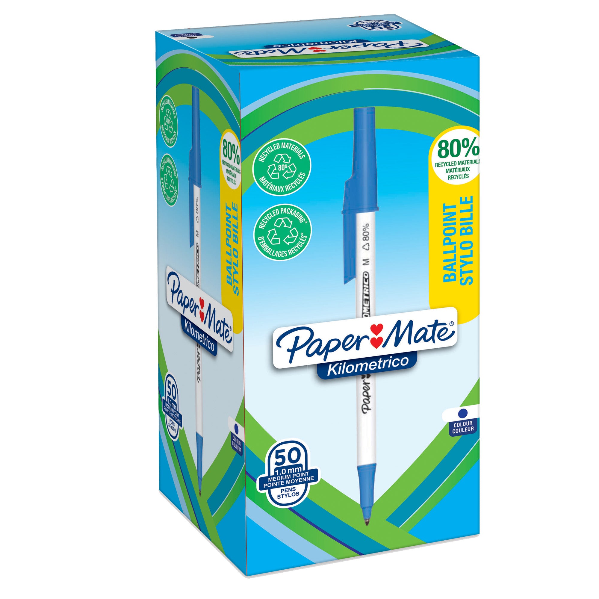 papermate-penna-sfera-c-cappuccio-kilometrico-recycled-1-0mm-blu