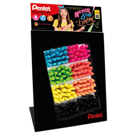 pentel-display-banco-brush-sign-pen-80-pezzi-colori-assortiti-0022425