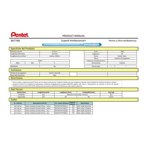 pentel-penna-sfera-superb-antibacterial-0-7-mm-blu-bk77ab-ce