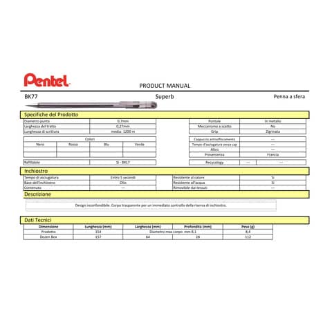 pentel-penna-sfera-superb-bk77-colore-verde-bk77-d