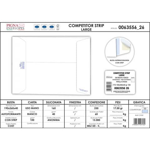 pigna-envelopes-buste-competitor-large-strip-190x260x40-bianco-conf-250-buste-0063556