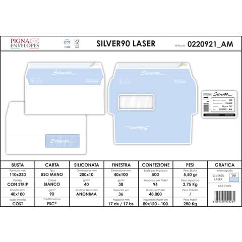 pigna-envelopes-buste-finestra-silver90-laser-patella-chiusa-110x230-mm-bianco-conf-500-0220921