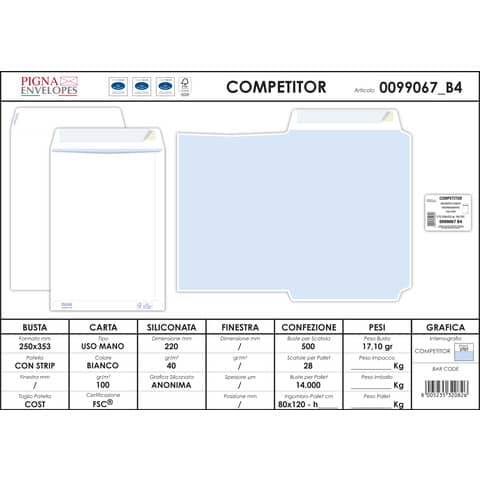 pigna-envelopes-buste-sacco-bianche-autoad-removibili-competitor-string-100-g-mq-250x353-mm-conf-500-0099067