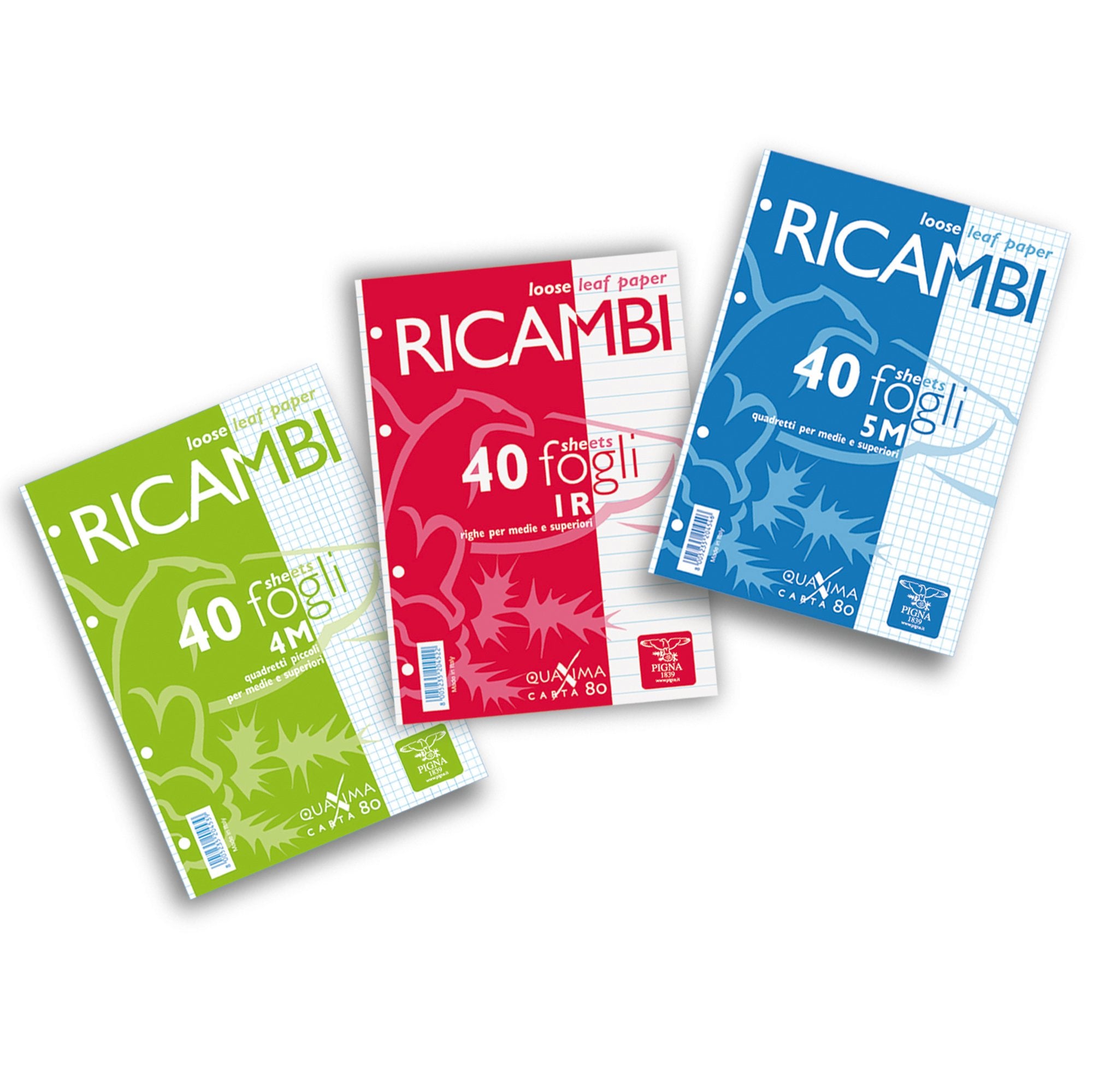 pigna-ricambi-forati-a4-1rigo-c-marg-quaxima-40fg-80gr