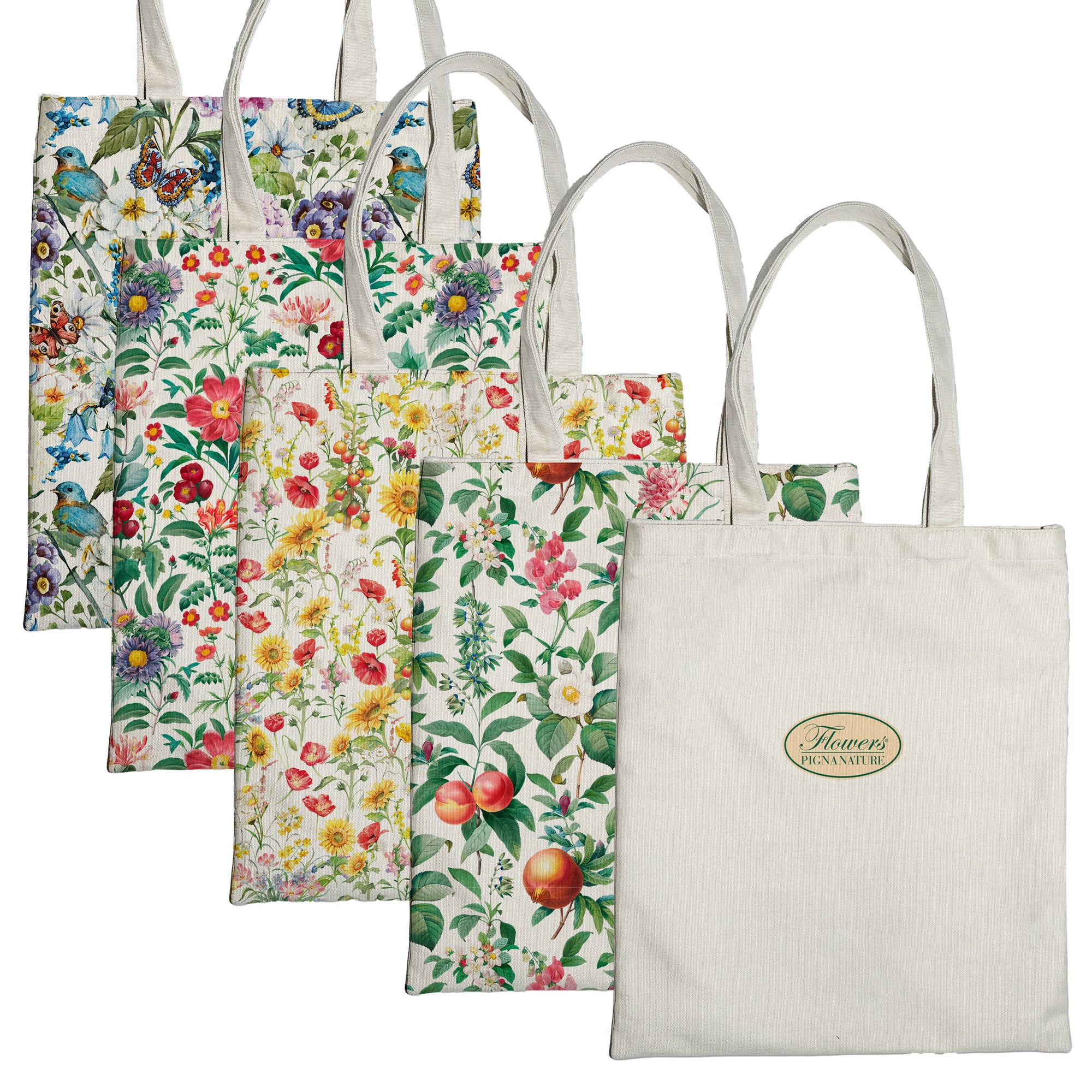 pigna-shopper-nature-flowers-eco-cottone-42x38-5cm-fantasie-assortite