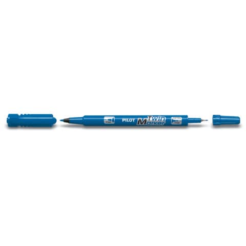 pilot-marcatore-permanente-twin-begreen-doppia-punta-fibra-0-8-2-mm-blu-040316