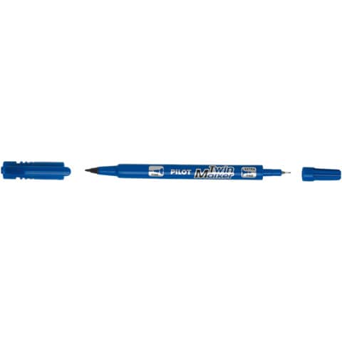 pilot-marcatore-permanente-twin-begreen-doppia-punta-fibra-0-8-2-mm-blu-040316