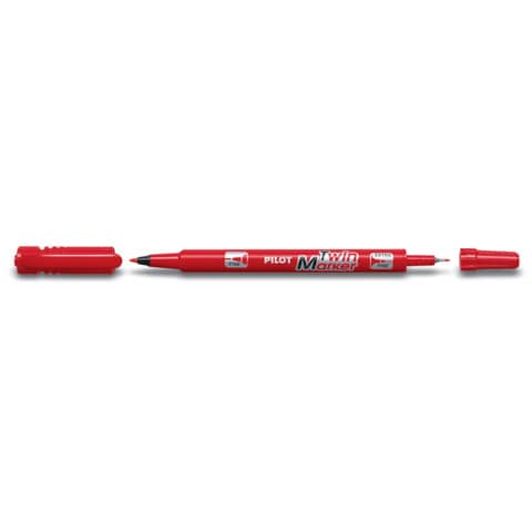 pilot-marcatore-permanente-twin-begreen-doppia-punta-fibra-0-8-2-mm-rosso-040317