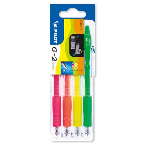 pilot-penne-gel-scatto-g2-neon-punta-media-0-7-mm-4-colori-set2go-4-pezzi-001404