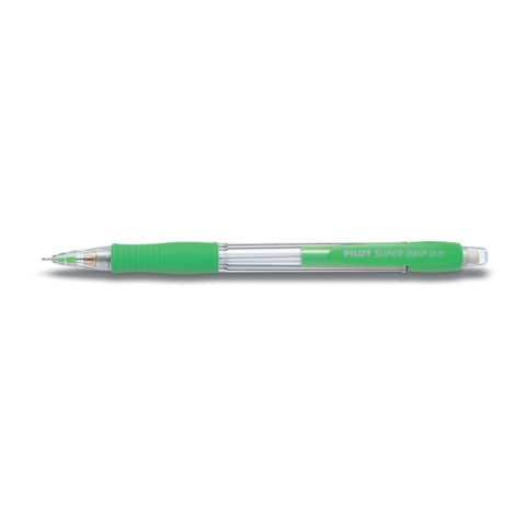 pilot-portamine-super-grip-impugnatura-verde-conf-12-pezzi-fusto-trasparente-008733