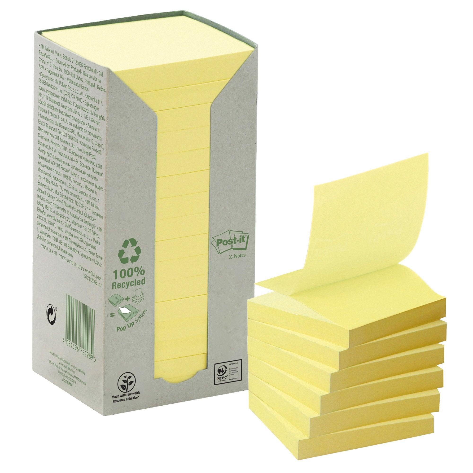 post-it-blocco-100foglietti-z-notes-green-76x76mm-r330-1t-giallo-ricicl-100