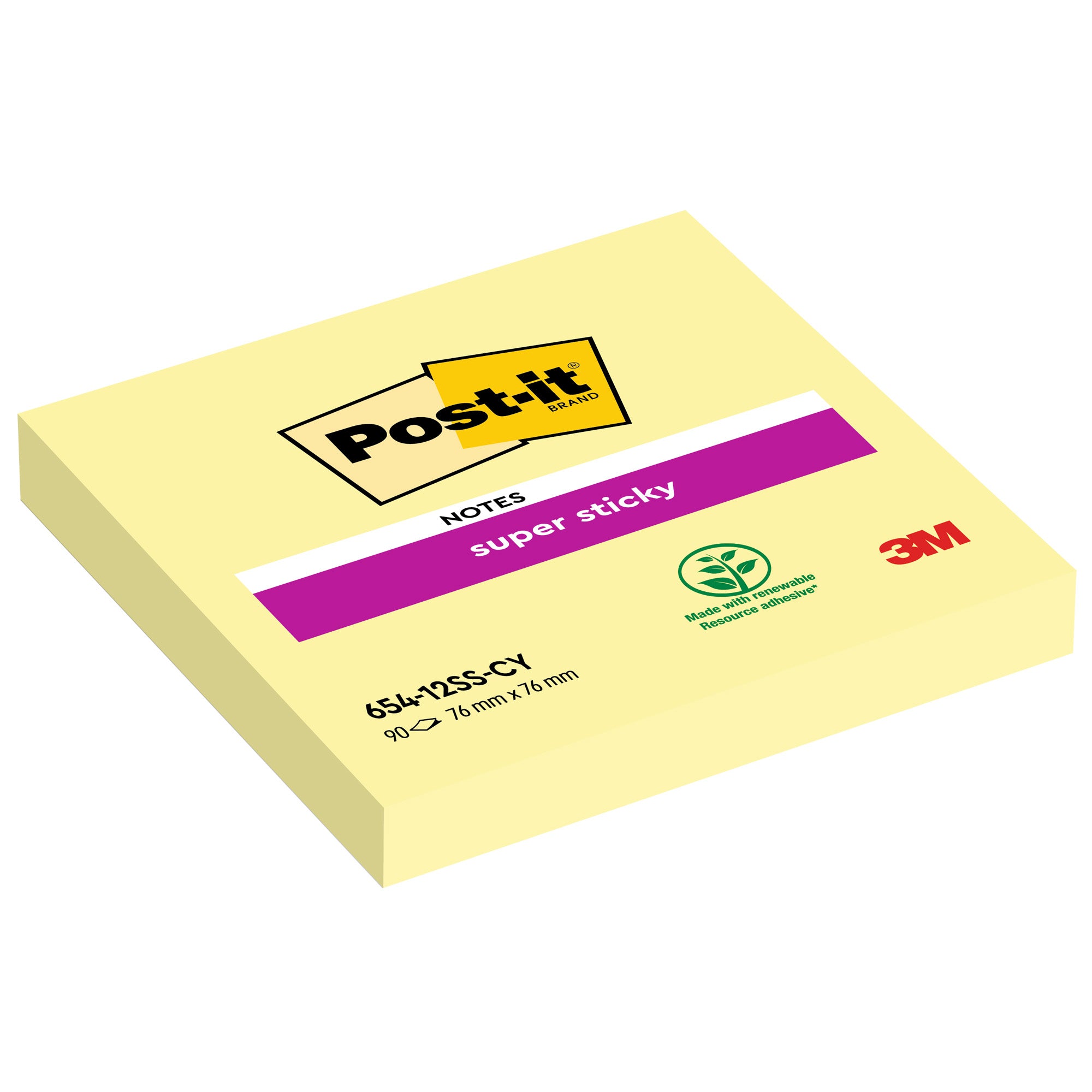 post-it-blocco-90foglietti-super-sticky-giallo-canary-76x76mm-654-12ss-cy