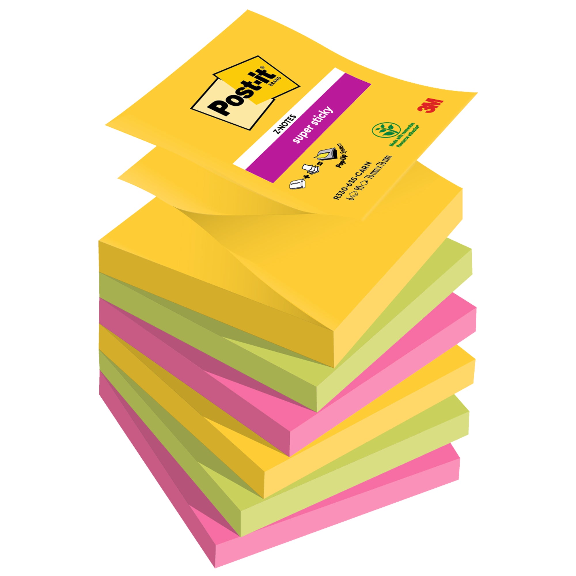 post-it-cf-6-blocco-90foglietti-super-sticky-z-notes-76x76mm-r330-6ss-carn