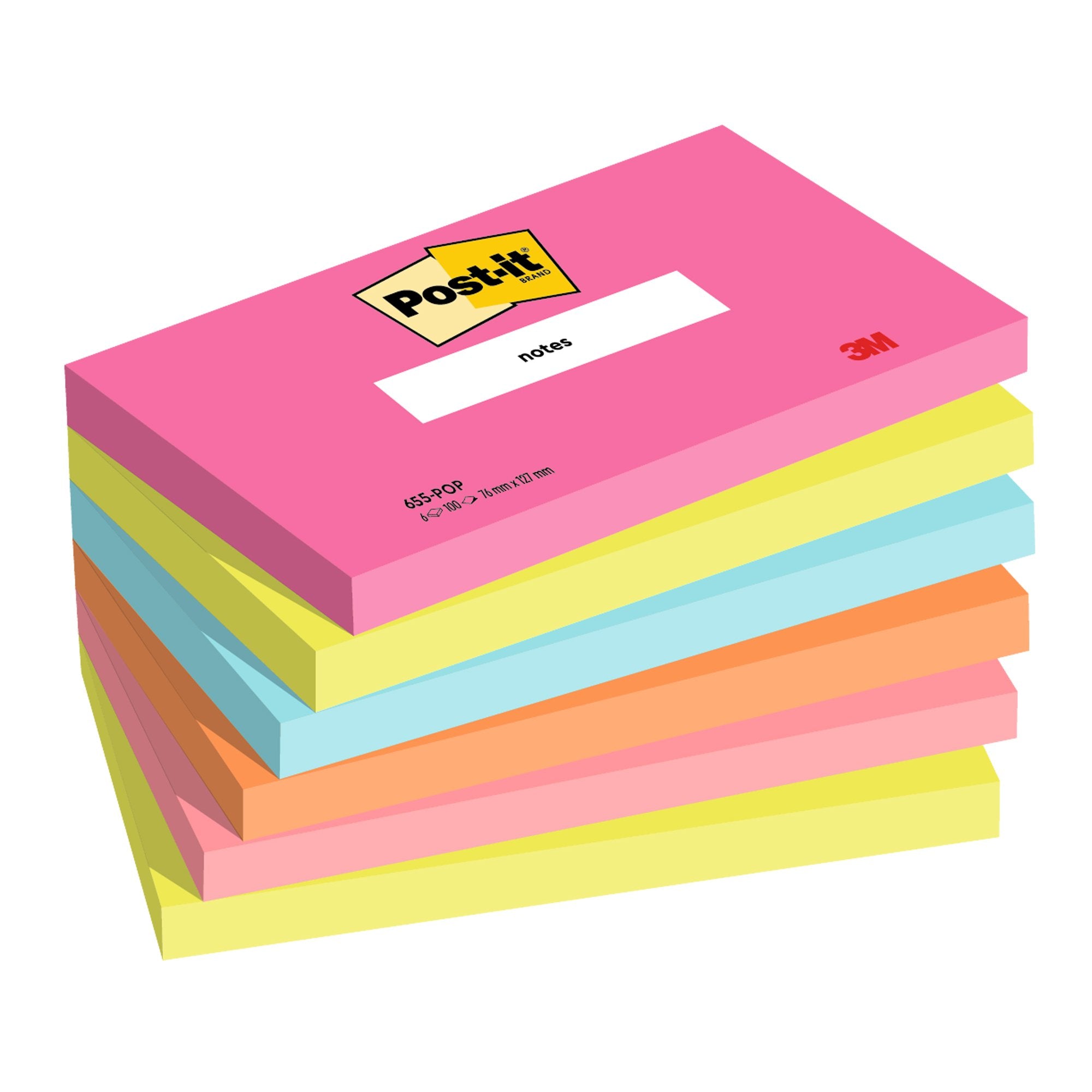 post-it-cf-6pz-blocco-100fg-notes-76x127mm-655-pop-popmistic