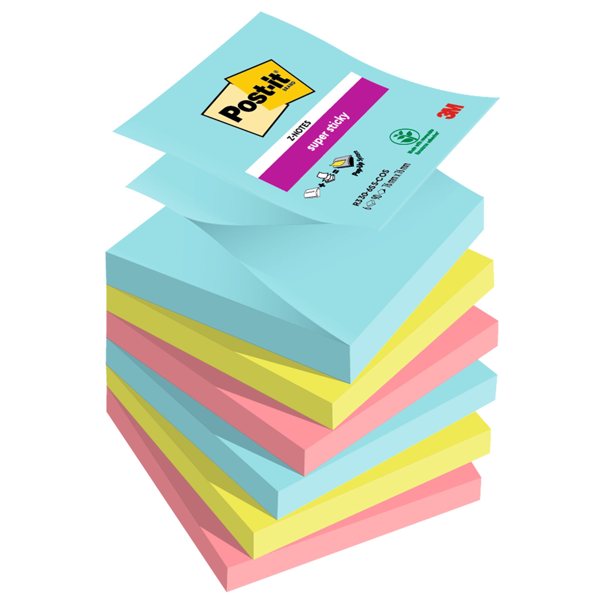 post-it-cf-6pz-blocco-90foglietti-super-sticky-z-notes-76x76mm-r330-6ss-cos