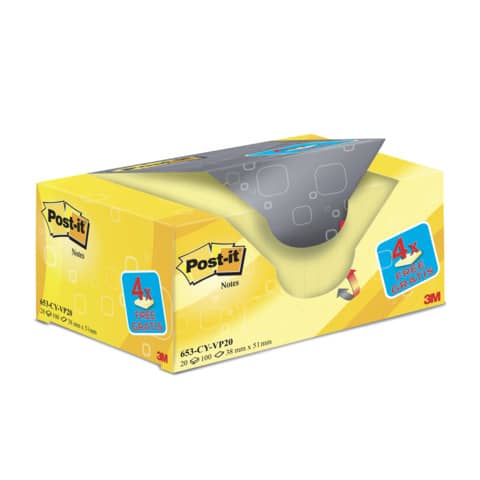 post-it-foglietti-riposizionabili-post-it-notes-giallo-canary-38x51-mm-value-pack-164-blocchetti-gratis-653-vp20