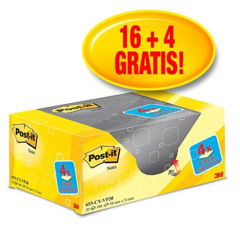 post-it-foglietti-riposizionabili-post-it-notes-giallo-canary-38x51-mm-value-pack-164-blocchetti-gratis-653-vp20