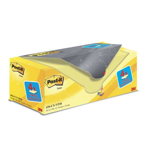 post-it-foglietti-riposizionabili-post-it-notes-giallo-canary-76x76-mm-value-pack-164-blocchetti-gratis-654-vp20