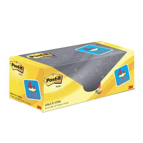 post-it-foglietti-riposizionabili-post-it-notes-giallo-canary-76x76-mm-value-pack-164-blocchetti-gratis-654-vp20